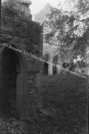 CLOISTER FROM GATE HOUSE:NAMES DATED 